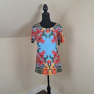 GLAENOHY Paris T Shirt Top Floral Multicolor Size M